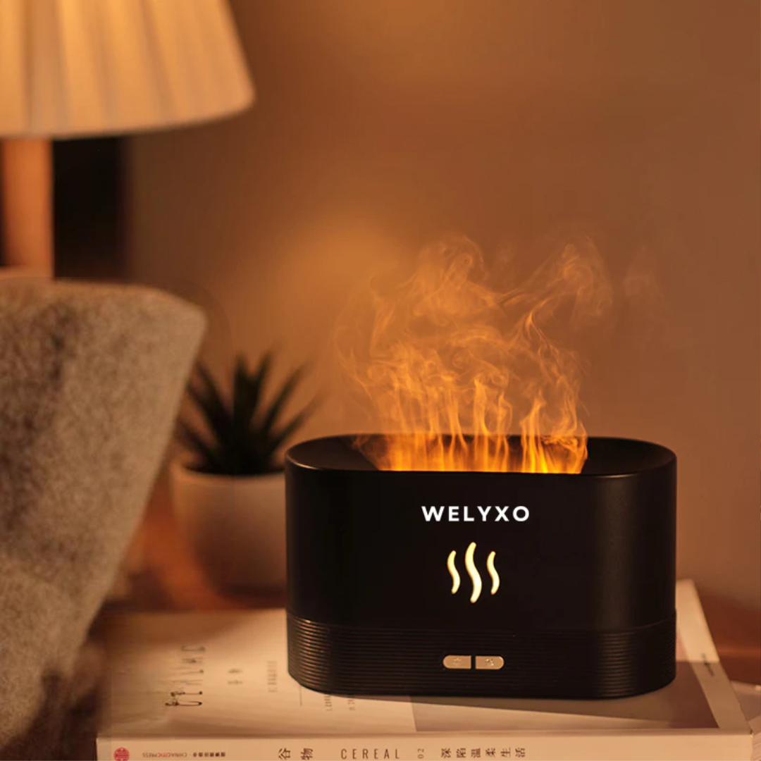 Diffusore di Aromi e Umidificatore USB con Effetto Fiamma – 180 ml