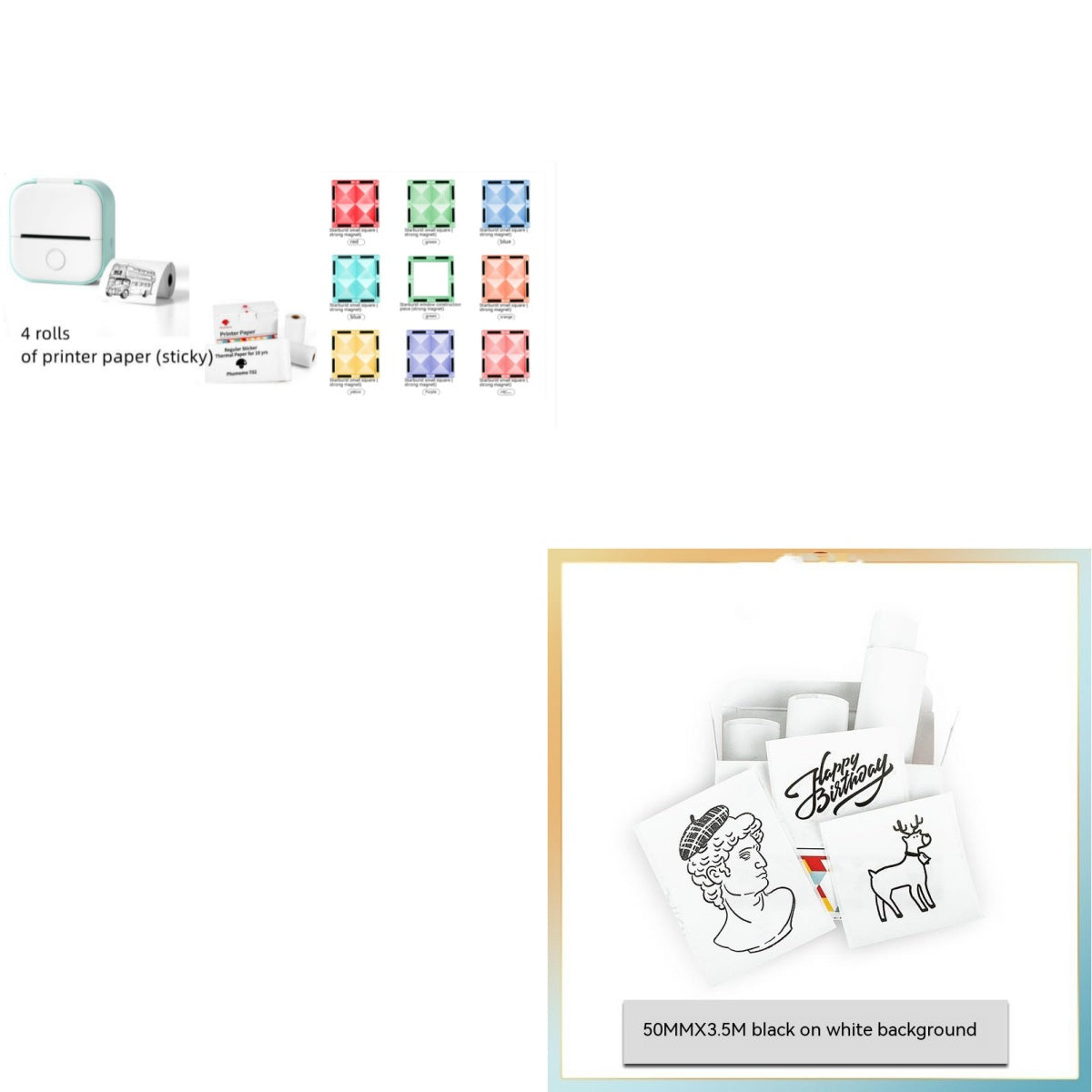 Portable Mini Thermal Label Printer Home Photo Printer Student Wrong Question Printer Bluetooth-compatible Mini Label Printer Price Tag