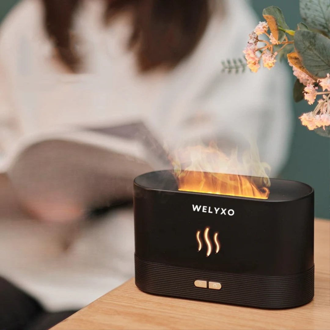 Diffusore di Aromi e Umidificatore USB con Effetto Fiamma – 180 ml