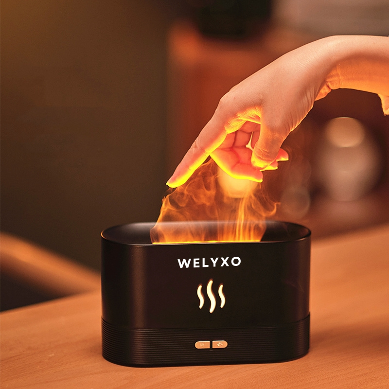 Diffusore di Aromi e Umidificatore USB con Effetto Fiamma – 180 ml